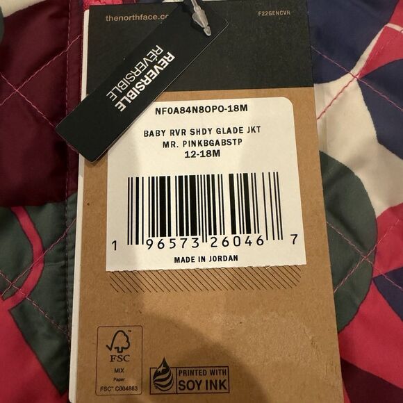 NWT North Face Shady Glade Reversible Water Repel Hooded Puffer Jacket 12-18 mo - Picture 7 of 8